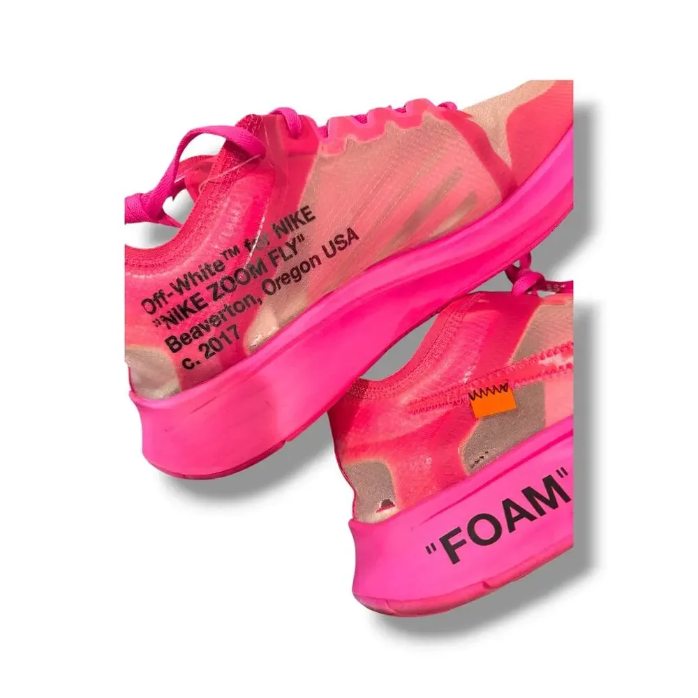 Off-White x Nike Zoom Fly SP 'Tulip Pink' | Size 10M USED (2018) AJ5488-600
